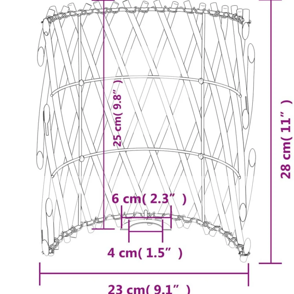 vidaXL Pantalla para lámpara mimbre Ø23x28 cm Sale