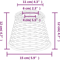 vidaXL Pantalla para lámpara de techo mimbre marrón Ø15x12 cm Marr&oacute;n Clearance