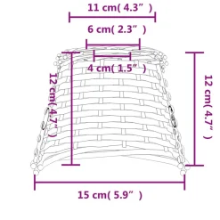 vidaXL Pantalla para lámpara de techo mimbre marrón Ø15x12 cm Marr&oacute;n Clearance