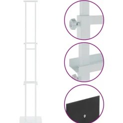 vidaXL Pantallas de Feria 2 pcs 30 x 23,5 x 210 cm Acero White Outlet