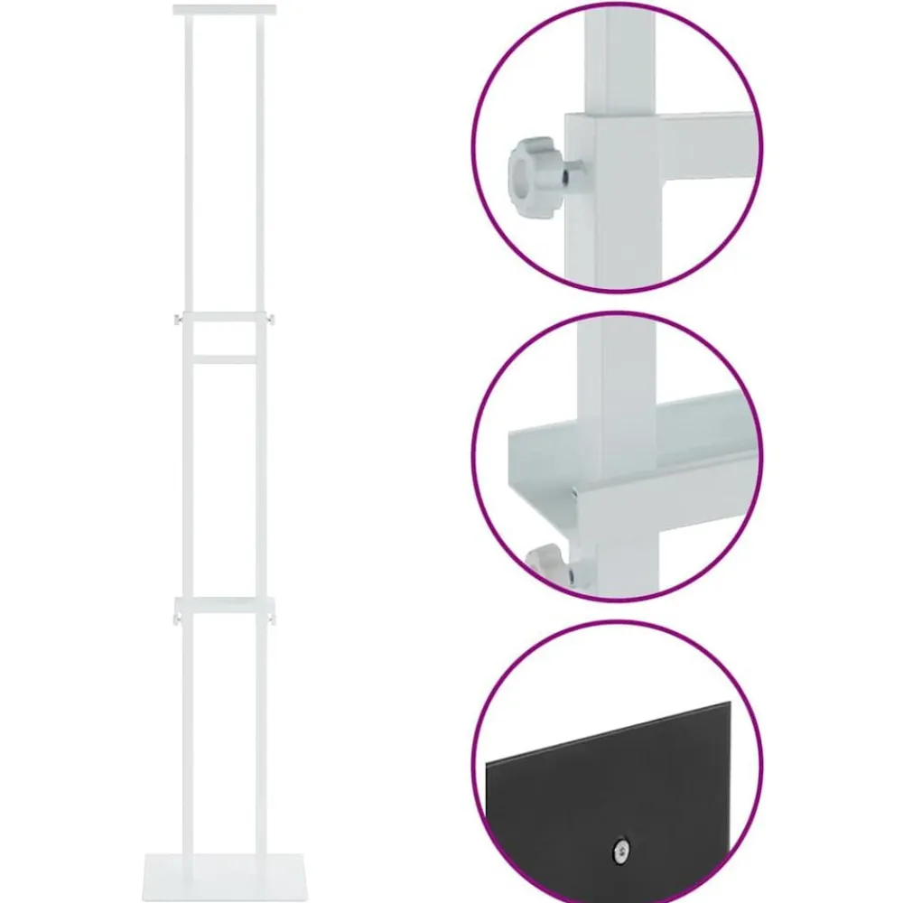 vidaXL Pantallas de Feria 2 pcs 30 x 23,5 x 210 cm Acero White Outlet