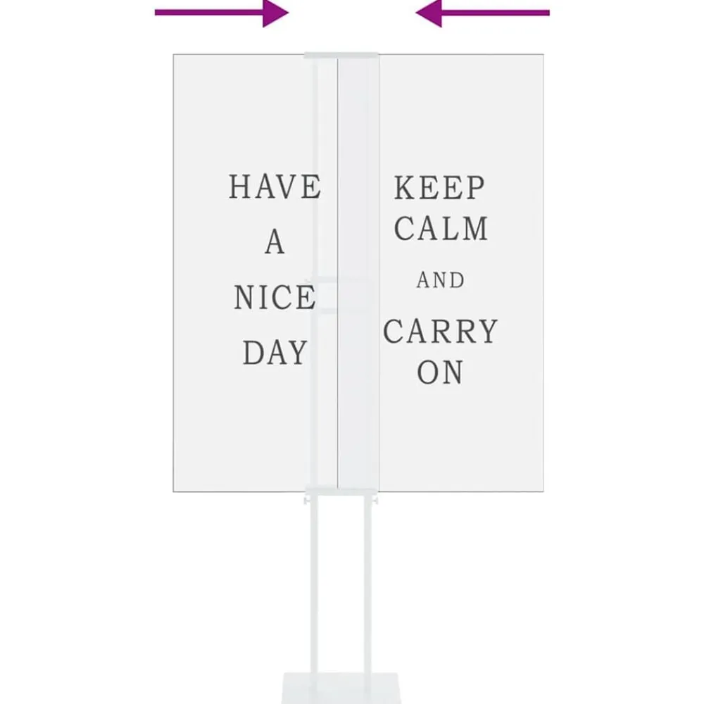 vidaXL Pantallas de Feria 2 pcs 30 x 23,5 x 210 cm Acero White Outlet
