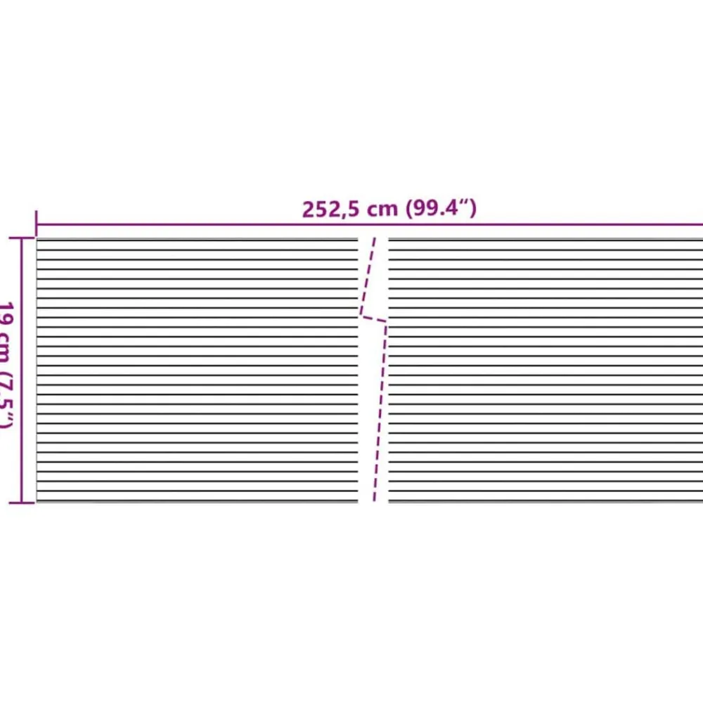 vidaXL Pantallas privacidad jardín 10 uds PVC 252,5x19 cm Gris claro