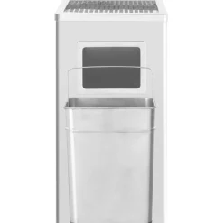 vidaXL Productos Del Hogar-Papelera con cenicero de acero inoxidable 45 L