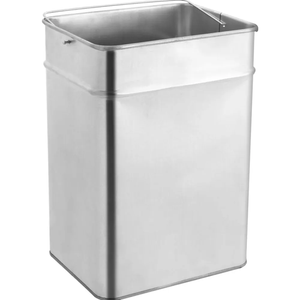 vidaXL Productos Del Hogar-Papelera con cenicero de acero inoxidable 45 L