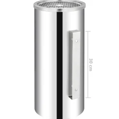 vidaXL Papelera con cenicero de pared acero inxodable 26 L Plateado Sale