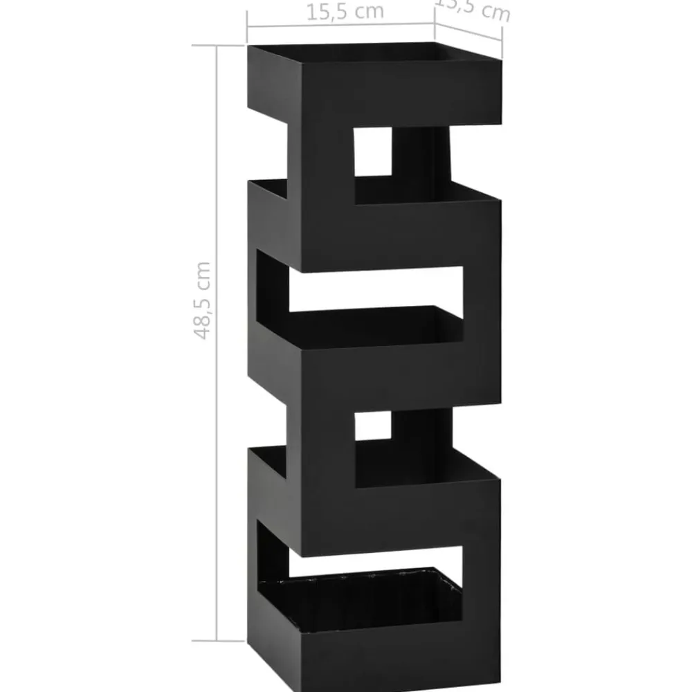 vidaXL Paragúero acero Negro Outlet