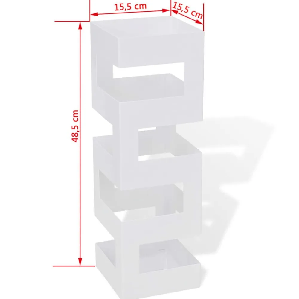 vidaXL Productos Del Hogar-Paragüero cuadrado soporte de bastones acero 48,5 cm