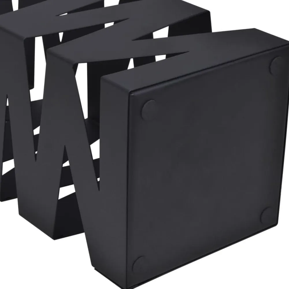 vidaXL Paragüero cuadrado soporte para bastones de acero 48,5 cm Negro