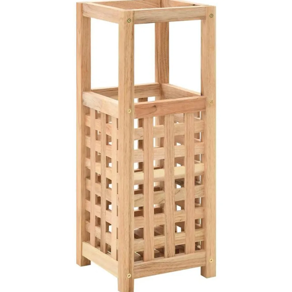 vidaXL Productos Del Hogar-Paragüero de madera maciza de nogal 18x18x50 cm