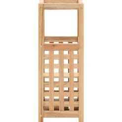vidaXL Productos Del Hogar-Paragüero de madera maciza de nogal 18x18x50 cm