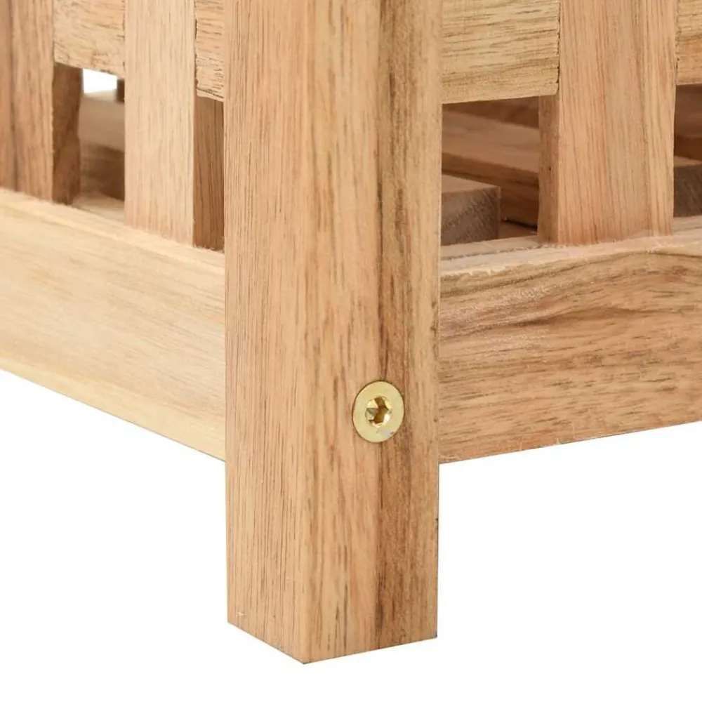vidaXL Productos Del Hogar-Paragüero de madera maciza de nogal 18x18x50 cm