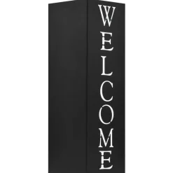 vidaXL Paragúero diseno Welcome acero Negro Hot