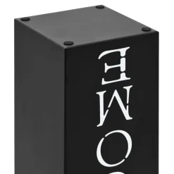 vidaXL Paragúero diseno Welcome acero Negro Hot