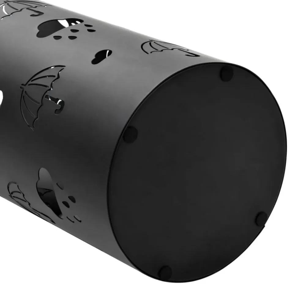 vidaXL Paragüero diseño de paraguas acero Negro