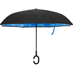 vidaXL Paraguas mango forma en C negro 108 cm