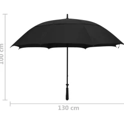 vidaXL Paraguas-Paraguas negro 130 cm