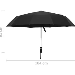 vidaXL Paraguas plegable automático negro 104 cm Outlet