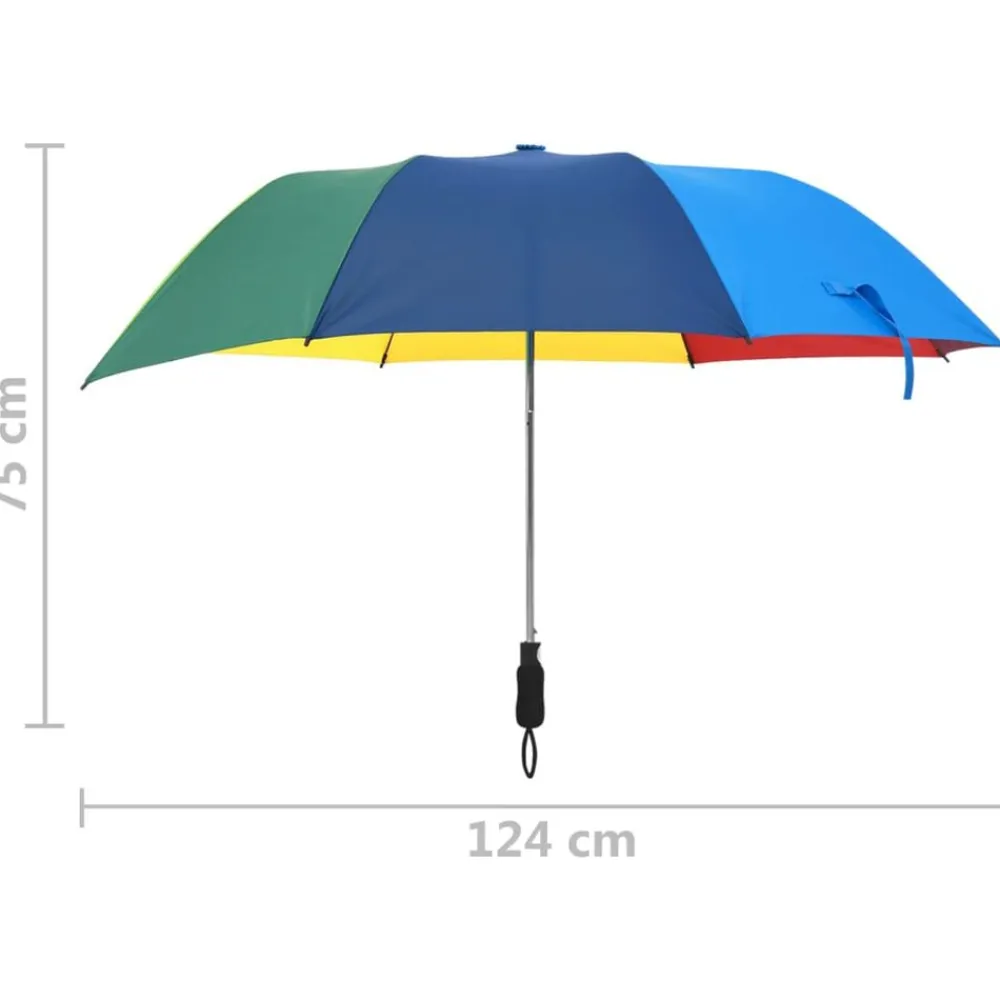 vidaXL Paraguas-Paraguas plegable automático multicolor 124 cm