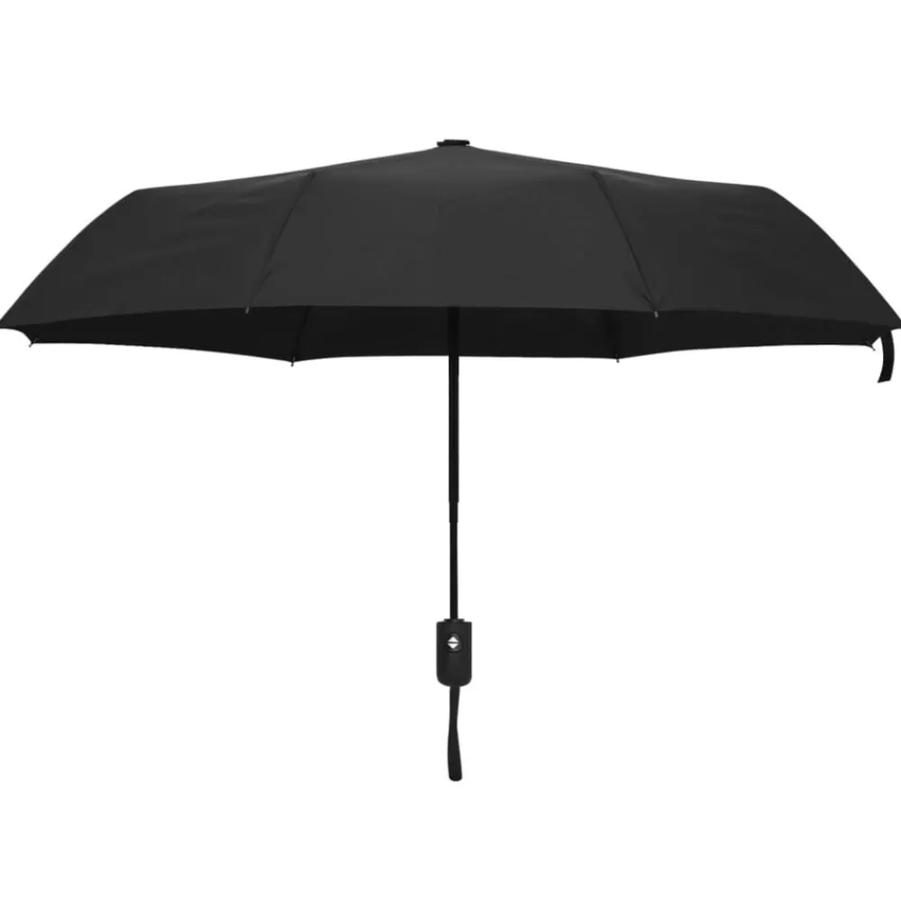 vidaXL Paraguas plegable automático negro 95 cm Hot