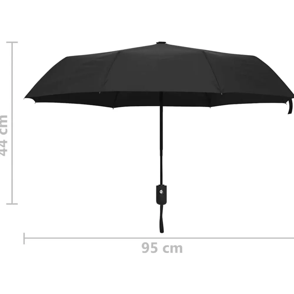vidaXL Paraguas plegable automático negro 95 cm Hot