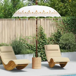 vidaXL Parasol Balinés 185 x 185 x 260 cm Algodón Crema Online