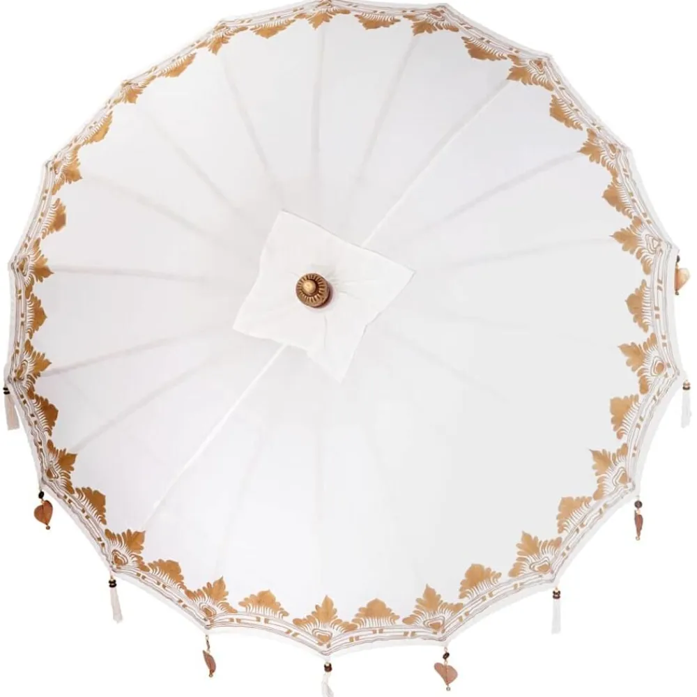 vidaXL Parasol Balinés 185 x 185 x 260 cm Algodón Crema Online