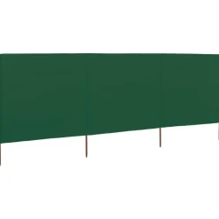 vidaXL Paravientos de playa de 3 paneles de tela 400x120 cm Verde Hot