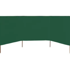 vidaXL Paravientos de playa de 3 paneles de tela 400x120 cm Verde Hot