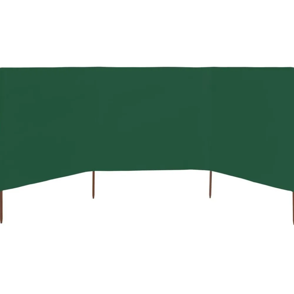 vidaXL Paravientos de playa de 3 paneles de tela 400x120 cm Verde Hot