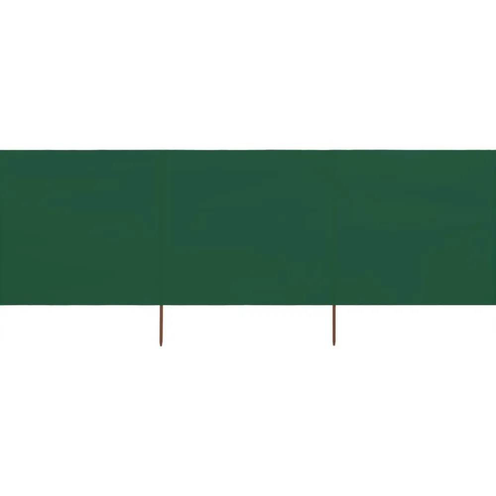 vidaXL Paravientos de playa de 3 paneles de tela 400x120 cm Verde Hot