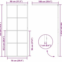 vidaXL Fontanería-Pared de Ducha Walk-in 80 x 195 cm vidrio templado
