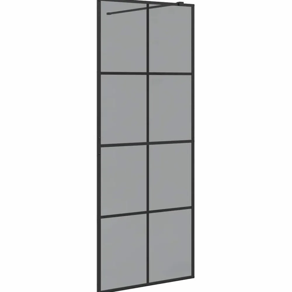 vidaXL Pared de Ducha Walk-in 80 x 195 cm vidrio templado Negro Hot