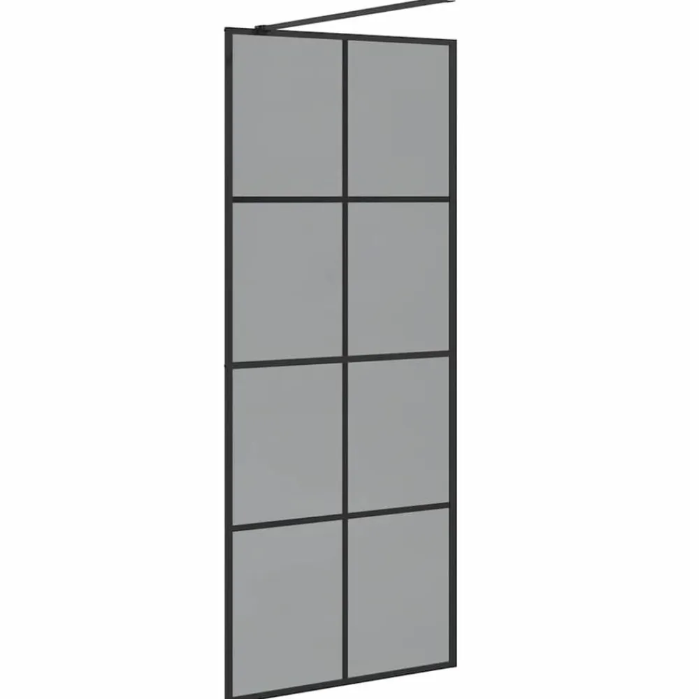 vidaXL Pared de Ducha Walk-in 80 x 195 cm vidrio templado Negro Hot