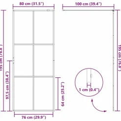 vidaXL Fontanería-Pared de Ducha Walk-in 80 x 195 cm vidrio templado