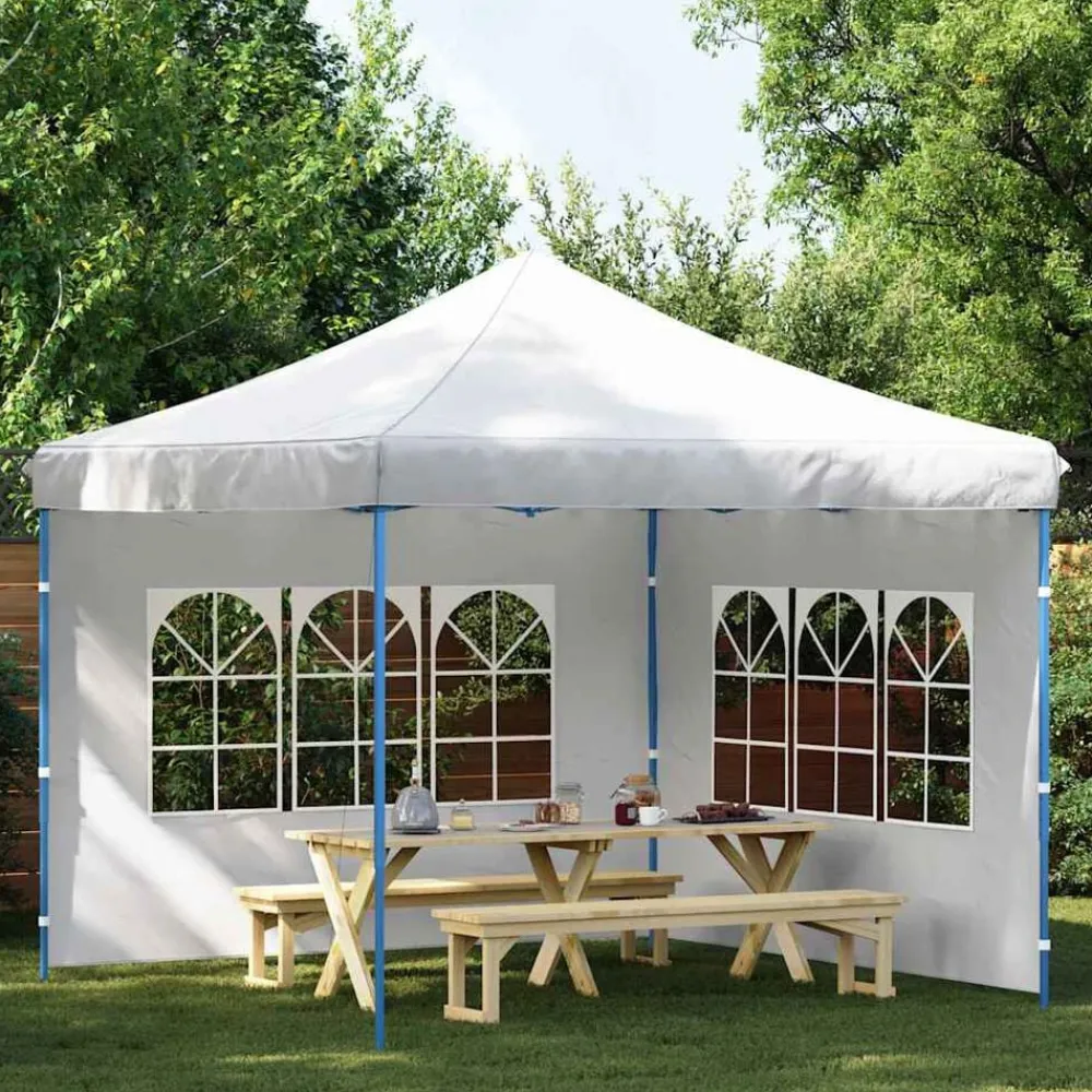 vidaXL Jardín-Paredes laterales de carpa de fiesta con ventana 2uds PE
