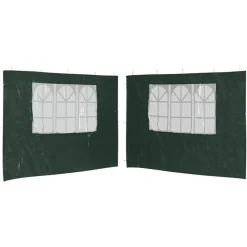 vidaXL Jardín-Paredes laterales de carpa de fiesta con ventana 2 uds PE