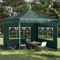 vidaXL Jardín-Paredes laterales de carpa de fiesta con ventana 2 uds PE