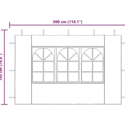 vidaXL Jardín-Paredes laterales de carpa de fiesta con ventana 2 uds PE