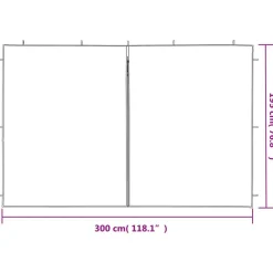 vidaXL Paredes para carpas de fiesta con cremallera 2 uds PE Antracita New