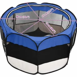 vidaXL Parque de perros plegable y bolsa de transporte 90x90x58cm Azul Online