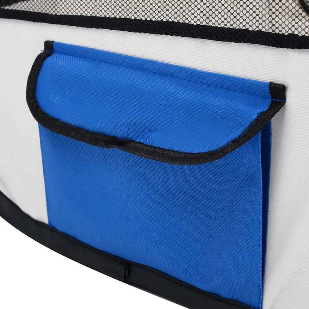 vidaXL Parque de perros plegable y bolsa de transporte 90x90x58cm Azul Online