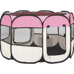 vidaXL Productos Para Mascotas-Parque de perros plegable bolsa de transporte 90x90x58 cm
