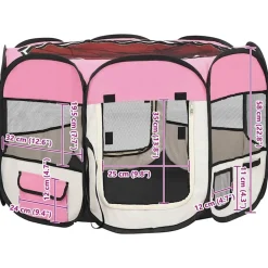vidaXL Productos Para Mascotas-Parque de perros plegable bolsa de transporte 90x90x58 cm