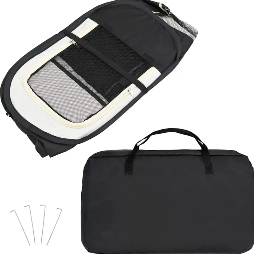 vidaXL Parque de perros plegable bolsa de transporte 90x90x58 cm Negro Hot