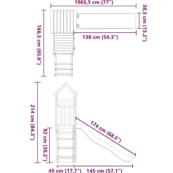vidaXL Parque infantil de exterior madera maciza Douglas New
