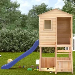 vidaXL Parque infantil de exterior madera maciza de abeto Marr&oacute;n Sale