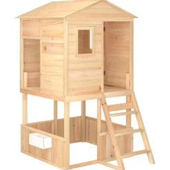 vidaXL Parque infantil de exterior madera maciza de abeto Marr&oacute;n Sale