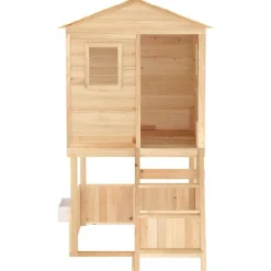 vidaXL Parque infantil de exterior madera maciza de abeto Marr&oacute;n Sale