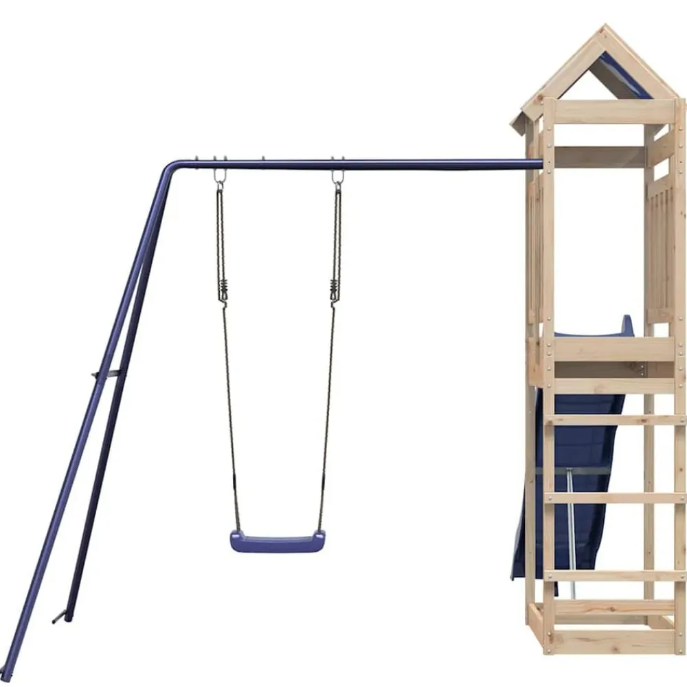 vidaXL Parque infantil de exterior de madera maciza de pino New